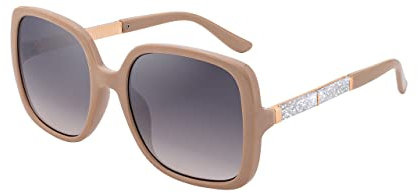 SQUAD Sonnenbrille Für Damen Quadratisch Größe Groß Fashion silberner Glitzer 100% uv400-schutz