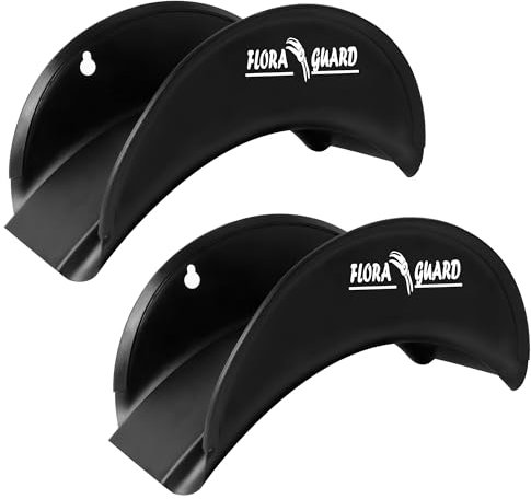 FLORA GUARD 29cm Hose Hanger, Wall-Mounted Metal Hose Holder, Anti-Corrosive Bracket for Wall Storage (2pack Black)