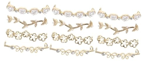 VALICLUD 12 Pcs Lacet Décoratif Boucle Chaussure Strass Décor Dentelle Baskets Perle Chaussures Clips Feuille Décor Chaussure Décoration Charmes Cuisinière Girly Décor Bottes Chaussures De