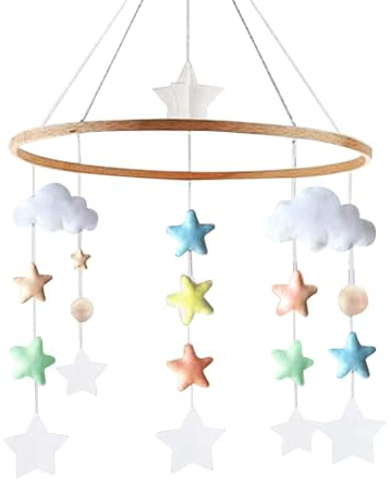 Kit Mobile Pour Bébé Bricolage - Kit Mobile En Bois Bricolage, Cloche De Lit De Berceau Mobile Pour Chambre D'enfant | Kit Fait Main, Cloche à Vent Ronde, Décoration De Chambre D'enfant, Décoration Su