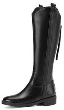 Bottes Femmes Noir - Bottes d'équitation Bottes à tige large Cuir PU Bottes western Bottes de cowboy Bottes pour femmes Bottes d'hiver Bottes en cuir Bottes sans lacets Bottes de travail Bottes hautes