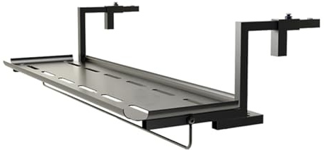 NEONMAN Balkontisch Balkongeländer Hängetisch Klappbarer Geländertisch Balkontisch Balkonbar Balkonhängetisch Balkongeländer Hängehalbtisch Hängend Höhenverstellbar Decktisch(Schwarz,60x25cm)