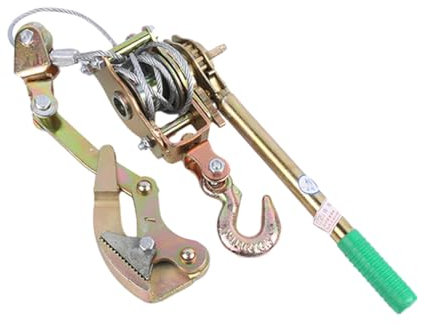 Zjyufy Polipasto manual de cadena de palanca, capacidad de 4400 libras con gancho, extractor de cable de mano resistente, polea de cadena de trinquete para almacén, garajes, zonas de construcción