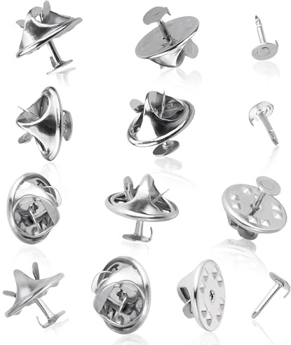 50 Pcs Pin Badge Backs, Butterfly Pin Clutch, Butterfly Clutch Metal Pin Backs, Butterfly Clutch Tie Pins, Badge Pins Backs, Lapel Badge Backs Replacement with Horse Thorn Needle, Horse Thorn Needle