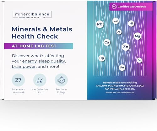 MineralBalance™ Hair Tissue Mineral Analysis (HTMA)—At-Home Test Kit for Fatigue, Anxiety, Sleep & Digestive Issues—Tests 20 Minerals & Heavy Metals Including Magnesium & Zinc—Full Lab Report Included