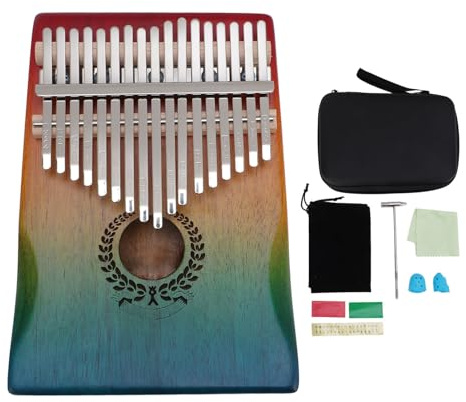 Kalimba Thumb Piano 17 tasti, portatile in mogano Mbira Finger Piano con borsa per il trasporto e martello per accordatura, Kalimba 17 tasti Thumb Piano Strumenti musicali