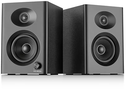 Computer Speakers for Desktop PC - 60W Bluetooth Stereo Sound with Bass, Active Powered Speakers for Home Audio, Monitor, Laptop, Gaming & TV, (Black Pair)