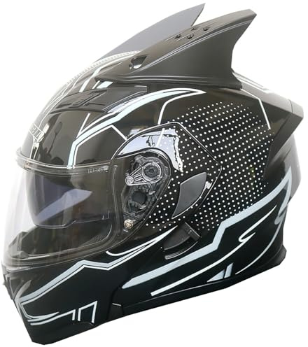 Casco Moto Modulare Caschi Apribili E Modulari Con Doppia Visiera Omologato DOTECE Casco Integrale Apribile Per Adulti Uomini Donne Casco Modulare Integrali G,L:59-60CM