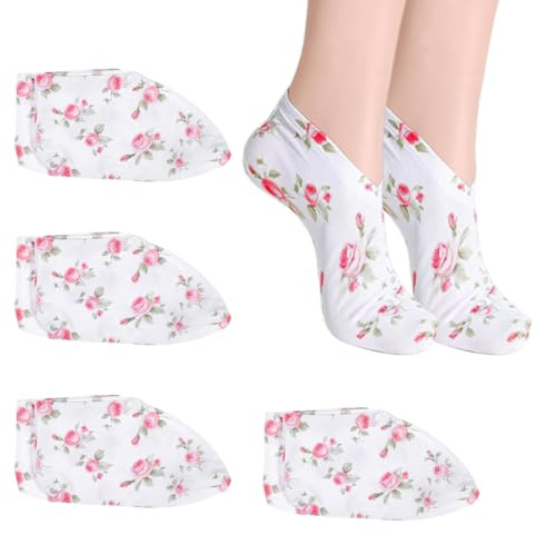 4 Paia di Calzini Idratanti Durante la Notte, Calzini Idratanti Cosmetici, Calze all'Aloe, Calze per la Cura dei Piedi Spa Pedicure Donna per Riparare i Piedi Secchi