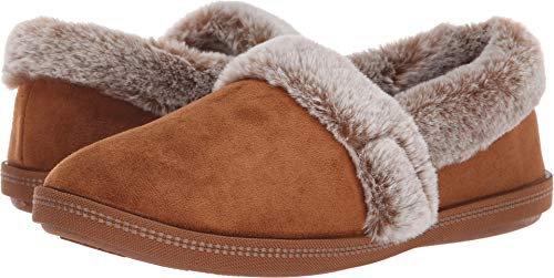 Skechers Cozy Campfire - Team Toasty Flache Hausschuhe Damen, Braun (Chestnut Microfiber Suede/Faux Fur Line Csnt), 39 EU