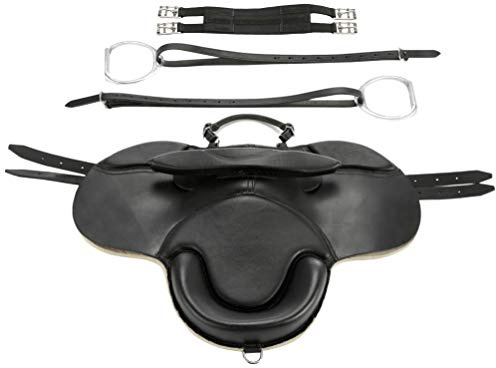 Cwell Equine NEW Leather TREELESS FELT PADDED Shetland Pony CUB SADDLE CHOICE OF SIZES BLACK (12)