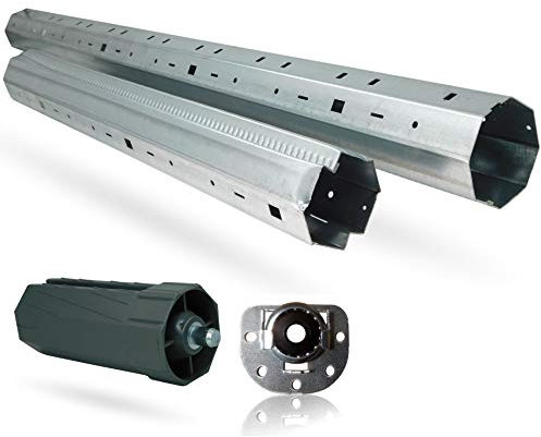 markiso I Rolladenwelle SW60 Rollladenwelle Stahlwelle mit Teleskopwelle Welle für Rolladen - inkl. Wellenkapsel & Lager Komplett SET 200-230 cm frei einstellbar KEIN ZUSCHNEIDEN NOTWENDIG