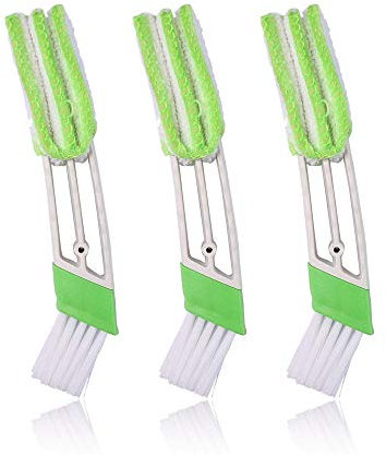 Brosse et Chiffon pour Voiture 3pcs Nettoyeur Duster pour Ventilateur d'air Climatiseur Poussière Outil Claviers Double Tête