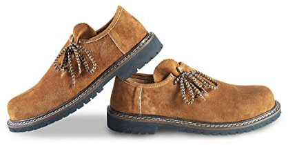 Zapatos de avena tradicionales de ante en 7 tamaños diferentes y 3 zapatos de vestir para hombre, marrón claro, 43 EU