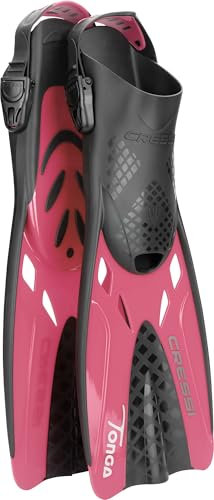 CRESSI Tonga Fins Black/Pink S/M - Leichte Verstellbare Kurze Flossen oder Set Kurze Flossen, perfekt zum Schnorcheln, Schwimmen, Schwarz/Rosa, S/M (36/41), Erwachsene