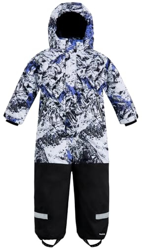 Gogokids Tute da Neve per Bambini, Tute da Sci Intere Impermeabili per Ragazzi e Ragazze, Tute Calde Cappotti da Snowboard Tute, Nero, M