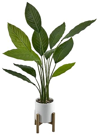 GreenBoxx Bird of Paradise Artificial Plant Fake Tree Fake Banana Leaf Plant Tropical Palm Trees Potted Plants | Home Indoor Modern Decor Natural Decoration | Large Realistic Leaves