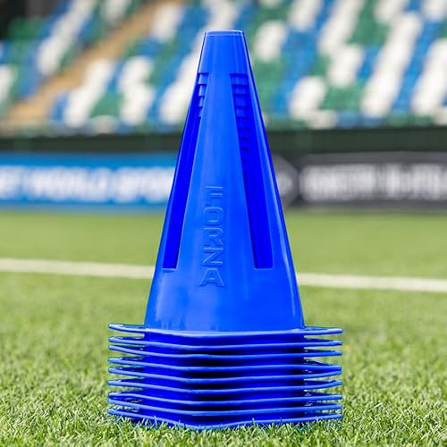 FORZA Flexi-Kegel [10er-Pack] | Extrem langlebige Trainingskegel zur Verbesserung und Abwechslung von Trainingseinheiten in verschiedenen Sportarten (Blau)