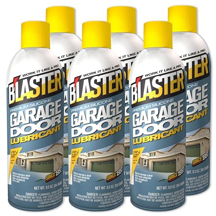 B’Laster Garage Door Lubricant Spray – Premium Silicone Garage Door Lube – Reduces Friction, Quiets Noisy Operation, Tack-Free Formula that Won’t Attract Dust or Dirt – 9.3oz (Case of 6)