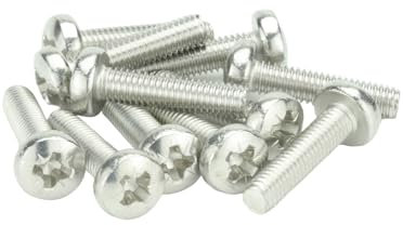 M6 (6mm x 25mm) Pozi Pan Head Machine Screws - BZP Steel (Pack of 20)