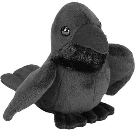 Wild Republic Pocketkins-Eco Cuervo, Peluche de Cuervo, 5 Pulgadas, Juguete de Felpa, ecológico.