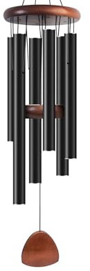 Vento campanelli per fuori legno simpatia vento commemorativo la perdita di un amato madre padre regalo arredamento della casa giardino all'aperto patio (nero, 26Inch)