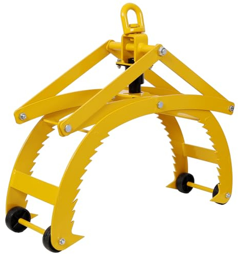 HRVEOCEI Log Tongs for Tractor, 21” Heavy Duty Steel Log Grapple with 4 Serrated Claws, 360 Swivel Log Hook with Auto-Latching for Trucks, Forklifts, ATVs, 3300 LBS Capacity (21in)