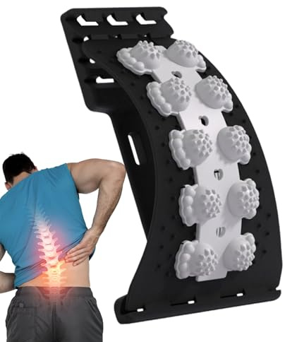 Dispositivo de crujido de la espalda – Tabla de masaje con nudos | Estirador de dorsal ajustable a 4 niveles, para casa y gimnasio, relajación ortopédica y nervios, corrección postural y