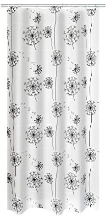 RIDDER 303210-00 Duschvorhang Folie ca. 180x200 cm, Moonflower schwarz