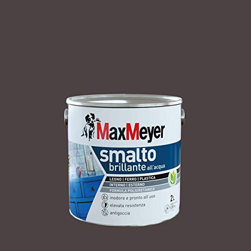 Maxmeyer Smalto All'Acqua Poliuretanico Brillante Marrone 2 L
