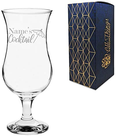 Personalised Engraved Name's Cocktail Glass with Gift Box, Personalise with Any Name