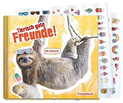 Freundebuch Schule für Mädchen [Faultier] Hardcover Poesiealbum, liebevoll und witzig gestaltet - mit bunten Stickern! Von Lernfreunde by Häfft | nachhaltig & klimafreundlich