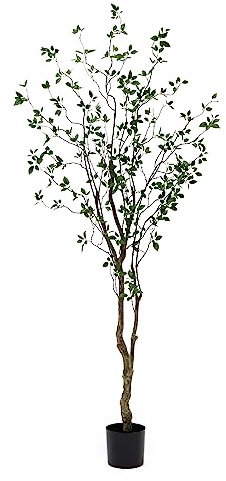 Nearly Natural 8ft Minimalist Artificial Citrus Tree, Faux Greenery for Indoor Living Room Home Decor