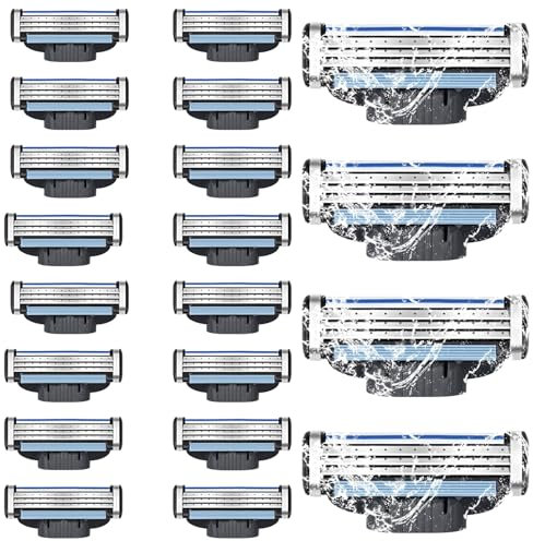 Mach 3 Rasierklingen, 20er Ersatzklingen für Nassrasierer Herren mit 3-Fach Klingen,Rasierklingen Rasierhobel,Mach 3 Rasierer Klingen