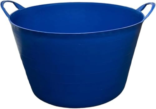 Novostyl 42L Flexi Tubs 1 Pack - Versatile Large Garden Tubs with Handles, Handy Builders Buckets Heavy Duty, Ideal Bath Bucket & Flexi Bucket, Durable Flexible Buckets for Home & Garden ((BLUE))