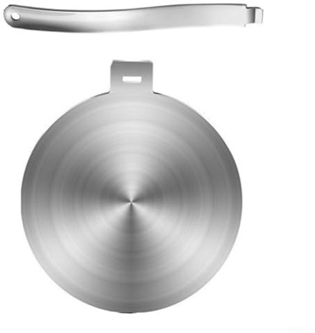 Lecreatekit Piastra per diffusore di calore in acciaio inossidabile, adattatore per piastra a induzione in acciaio inox con manico separabile per piano cottura (20 cm)