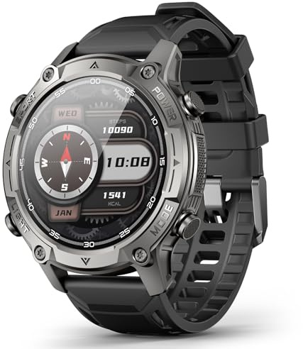 2026 AI Smart Watch with Standalone GPS & Offline Maps, 5ATM Waterproof, 1.43 AMOLED, 21-Day Battery, 178 Sports Modes, Compass, Heart Rate/SpO2/Stress/Sleep Monitor, for Android iOS Men Women Black