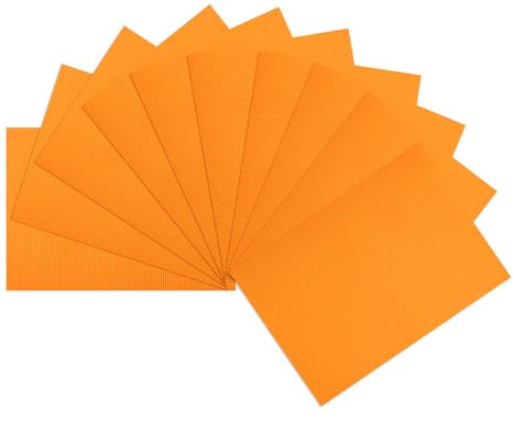 sourcing map 10pcs Corrugated Cardboard Paper Sheets,Orange Yellow,14 inch x 10inch,for Craft and DIY Projects