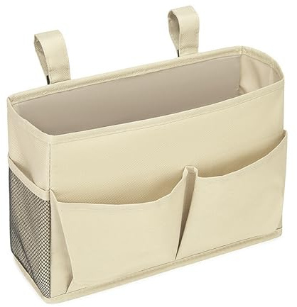 MxSplorion Organiseur Lit Suspendu, Sac Rangement à Accrocher avec Velcro, Organisateur Mural Multifonction pour Lit Superposé, Chambre d'Étudiant, Barrière Lit Bébé et Chambre Coucher