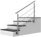 Edelstahl Treppengeländer/Außengeländer, 1,5m lang, 0,9m hoch, Seitenmontage, je 2 Pfosten + Handlauf mit Kugelring + 3 Querstäbe + Zubehör, Winkelverstellbar (L:1500mm H:900mm)