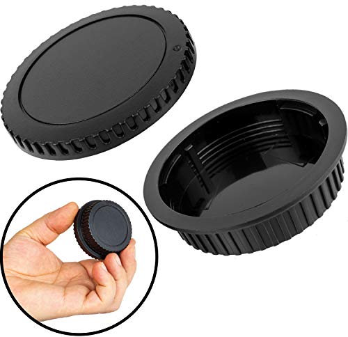 Kit de Capuchons d'objectif, 1 x Capuchon de boîtier et 1 x Capuchon d'objectif arrière, Compatible avec Canon EOS EF & EF-S Mount, pour Canon EOS D-modèle, Capuchons de Protection de Remplacement