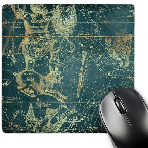 3dRose Vintage Star Map. Constellations of Orion, Lepus or Hare. Green,... - Mouse Pads (mp_353952_1)
