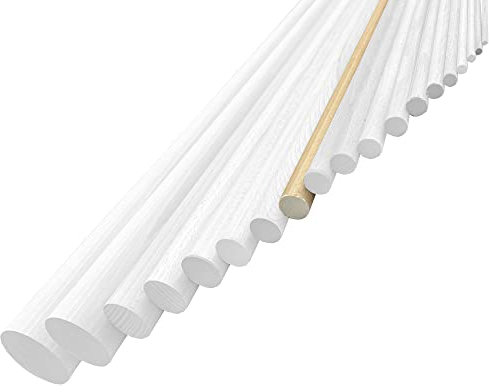 HAUS&DACH Rundstab Buche 20 x 1000 mm, glatt - 1 Stk. Rundhölzer zum Basteln, Buchenholz, Bastelstäbe rund