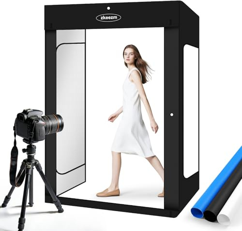 Professional Photography Studio LED Dimmable Large Shooting Tent 47x39x78 ZKEEZM Large Lightbox Photo Video Continuous Lighting Cube Shooting Tent Kit Soft Box with 3Colours Backdrops and Carrying Bag