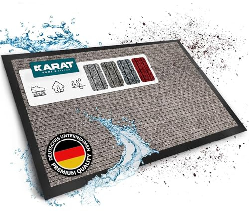 KARAT Tapis anti-salissure Dura, 90 x 120 cm, Beige, paillasson avec dos antidérapant, paillasson pour zone d'entrée