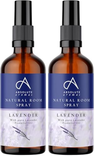 Absolute Aromas Spray d'ambiance Lavender 30ml - avec de l'huile essentielle de lavande pure - 100% pur, naturel, végétalien, non dilué et sans cruauté envers les animaux (Lot de 2)
