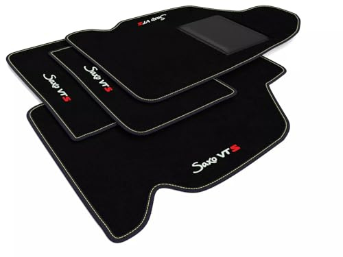 DHCarMats | Alfombrillas de Auto para Citroen Saxo VTS 1996-2004 Bordado | Alfombrillas de Coche Alfombra Personalizado | Conjunto Interior - Conjunto de Retención de Alfombrillas | Decorado personalizado, fondo antideslizante, fabricado en Italia, kit completo delantero y trasero