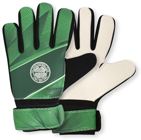Hy-Pro Officially Licensed Celtic FC Goalkeeper Gloves - Junior, Fuse Design, Goalie, with Strong Palm Girp for High Performance, Boys and Girls