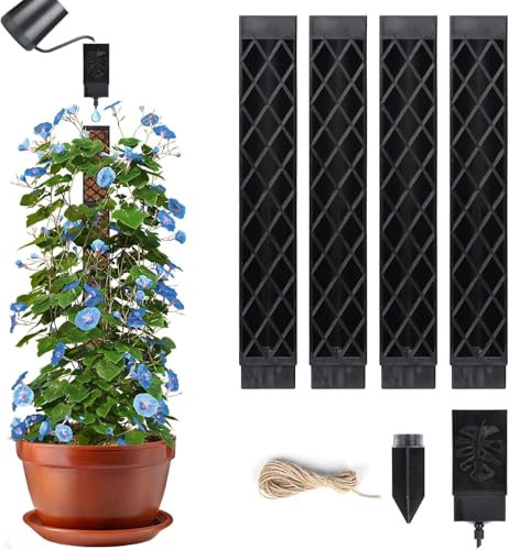 Hossom 4 Pezzi 25cm Supporto per Piante Rampicanti, Pali di Muschio di Plastica Sfagno, Tutore Muschiato per Monstera per Piante Rampicanti per Piante Monstera/Giardino