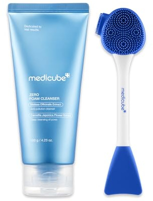 medicube Zero Pore Limpiador espumoso y Cepillo Facial: Control De Sebo, Equilibrio De Humedad, Cuidado De La Piel Coreano